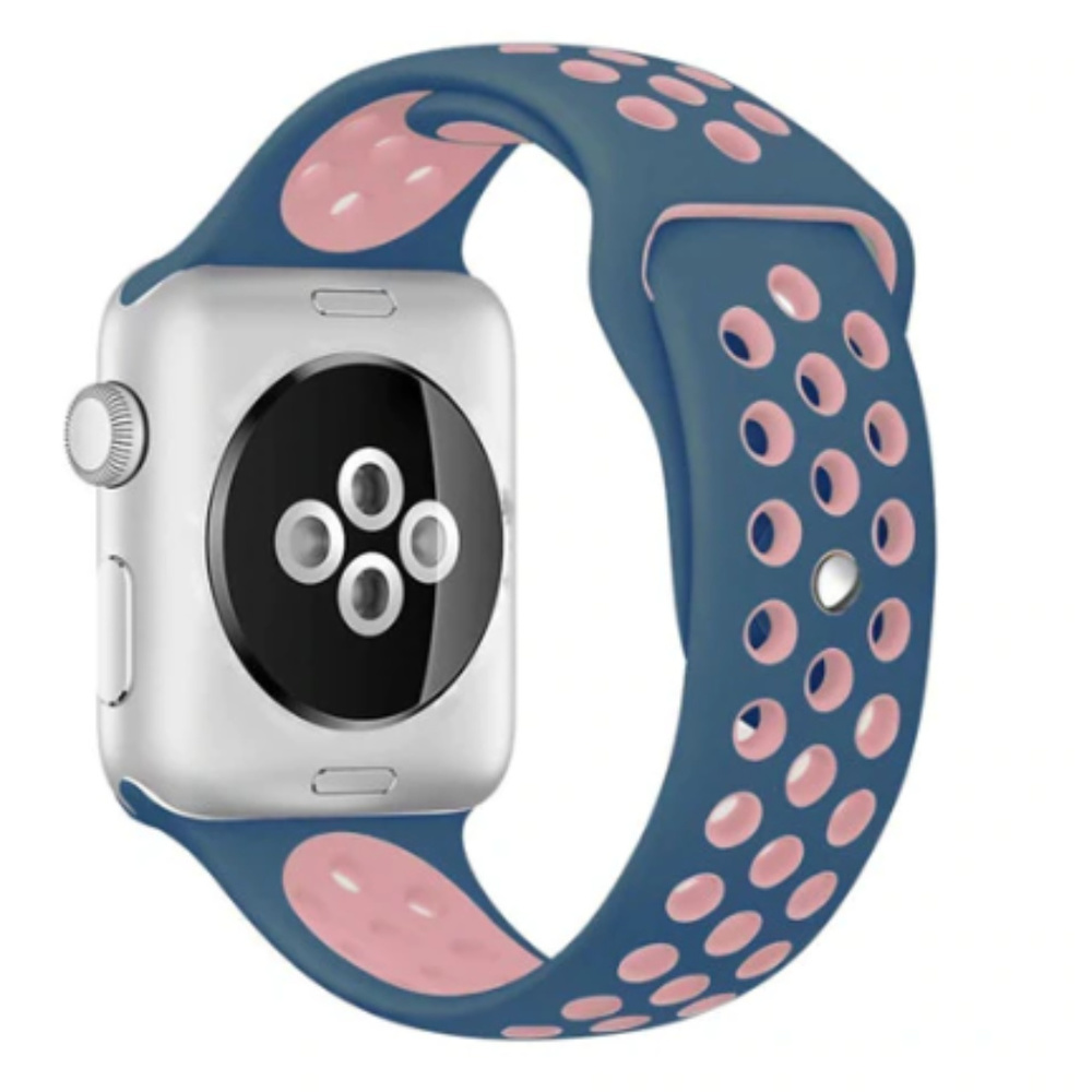 NEW Pink Blue Sport Silicone Band For Apple Watch
